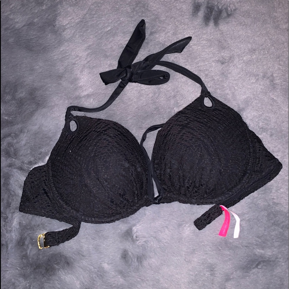 Black lace swimsuit top
